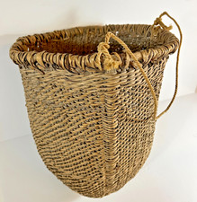 Rare Antique Mescalero Apache Indian Twined Gathering Basket, c. 1800s picture