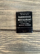 Farmhouse Restaurant Branson Missouri Vintage Black & Silver Matchbook picture