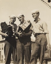 c. 1940's Group of Navy Photographers with Graflex Cameras Photograph picture