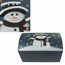 Oh So Cute Wooden Snowman Box Hinged Dome Lid, Charming 8