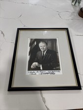 Vintage Hubert Humphrey Personalized Autographed 16” By 14” Framed B/W Photo picture