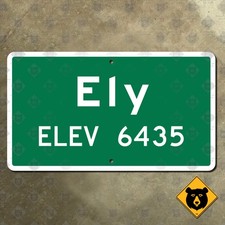 Ely Nevada city limit highway road sign 2006 14x8 picture