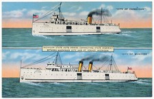 Michigan State Auto Ferries connecting Mackinaw City and St. Ignace, MI ca.1930s picture