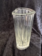 Vintage FTDA Heavy Glass Heart-Shaped, Heavily Ribbed, 7.25