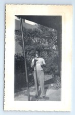 Hairy Shirtless Man Blows Bubbles VTG Original Snapshot Photograph 3