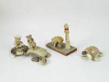 LOT OF 4 VINTAGE SEASHELL TURTLE COLLECTION FIGURINES PENDANTS PAPERWEIGHT picture
