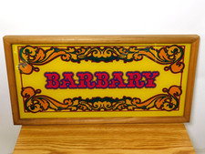 RARE Vintage 1970s BARBARY COAST IGT Slot Machine Belly Glass Framed Casino Sign picture
