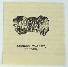 small 1883 magazine engraving ~ ANCIENT WALLET folded, Peru picture