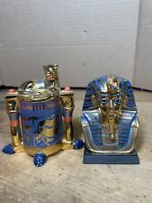 2 Franklin Mint Figurines:King Tut Tutankhamen Funerary Mask & Unguent Container picture