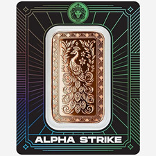 Marquee Peacock Alpha Strike™ 1 AVDP oz Copper Bar - Alpha Strike™ picture
