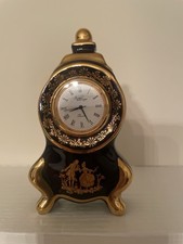 Imperia Limoges France Porcelain Quartz Mantel Clock Victorian scene picture