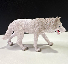 White Wolf Plastic Figurine - Wolf Animal Figure Plastic Collectible Figurine picture