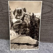 Vtg 1946 RPPC Logan Pass Highway Glacier National Park Montana Mountains picture