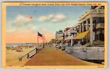 1951 OCEAN CITY MD COTTAGES BEACH BOARDWALK FROM HOTEL STEPHEN DECATUR POSTCARD picture