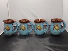 Lot of 4 Cape Shore 18oz Florida Everglades Sea Turtle Handwarmer Stoneware Mugs picture