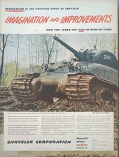 1945 WW2 US Army Grouser Extra Wide Tracks On Tank, Chrysler Corporation  picture