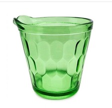 Vintage 1928-32 Jeannette Hex Optic Green Uranium Glass Ice Bucket No Handle picture
