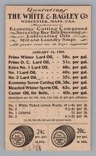 1905 White Bagley Oil Advertising Postal Card Barrel Royal Worcester HB Smith Co picture