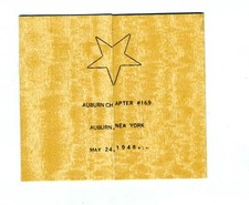 Eastern Star Banquet Menu & Program Auburn Chapter Auburn New York 1948 picture
