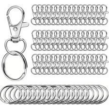 100pcs Keychain Hooks with 50pcs Key Rings 50pcs Swivel Lobster Claw Clasps for picture