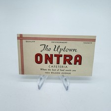 1920’s Ontra Uptown Cafeteria Advertising Breakfast Menu Card Chicago, IL picture