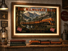 The Milwaukee Road railroad train travel poster art vintage style 17
