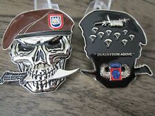 US Army 82nd Airborne Division Beret Skull Death From Above Challenge Coin picture
