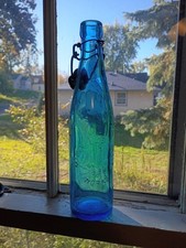 Antique Millville Bottle 1888 Works Beer Cobalt Blue Bottle Porcelain Stopper picture