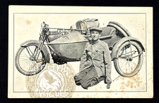 10s Richard E New LEGLESS motorcycle circus carnival sideshow postcard picture