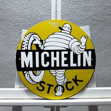 Michelin Stock Heavy Metal Sign — Vintage Garage Decor — 30 cm (11.8