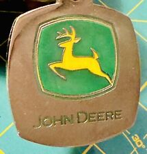 Vintage 2006 John Deere Logo Enamel Keychain,Silver With Old Equipment Key picture