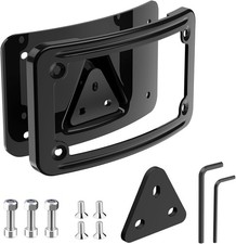 3 Hole Curved Laydown License Plate Mount Bracket w/Frame, Fit for All Harley... picture