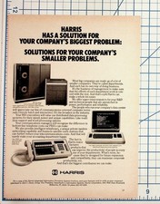 Vintage 1970s Harris Computers Ad Minicomputers Data Terminals PBX Ephemera picture