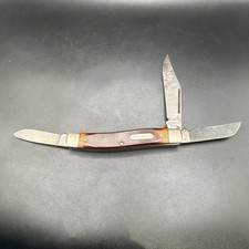 Vintage Master Mechanic MM8 USA Schrade 3 Blade Stockman Pocket Knife Old Timer picture