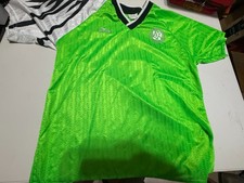 PRE-WORN Vintage Tee Shirt: AYSO Bright Green and White Youth Soccer Jersey picture
