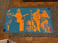 1973 VINTAGE BLACKLIGHT POSTER W/ BOB DYLAN  GEORGE HARRISON  RINGO STAR  AS-IS picture