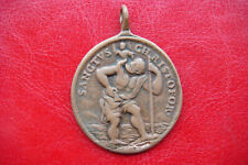 ANTIQUE XVIII CENTURY Saint Christopher ITALY ROME S. TERESA BRONZE SIGN Medal picture