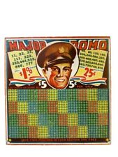 Vtg 1940s Trade Simulator Punch Board Game Rare Major Domo Military Advertising picture