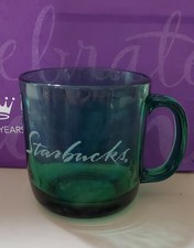 Vintage 1990s Green Stabucks Etched Coffee Mug picture