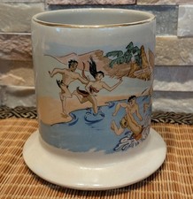 Iconic Trader Vic Tahitian Mug w/ Famous Sex on the Beach Scene Great Condition picture