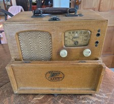 Vintage Zenith Model 5G401M Canvass Portable Tube AM Radio picture