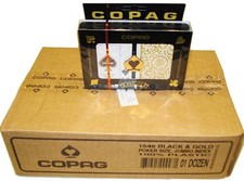COPAG 1546 Black  Gold Poker Playing Cards - Super Ind. - Case - 12 Double Decks picture