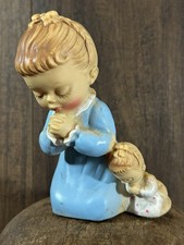 VTG Bonnytex Co. Girl Evening Praying W/Baby Rubber Vinyl  1950s 1960s  Goebel picture