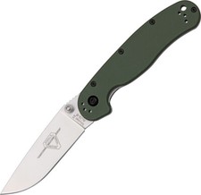 Ontario Rat II Linerlock OD Green Folding AUS-8 Stainless Pocket Knife picture