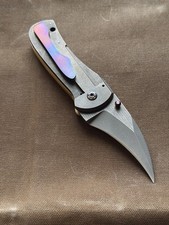 Jon Hayes Osprey Custom Folding Knife D2 Hawkbill Natural Micarta Rare picture