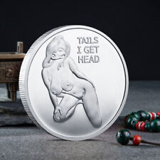 Tails I Get Head Sexy Heads Tails Challenge Token Souvenir Coin Silver Plated picture