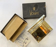 1950’s Nos Compact Volupte Gold Tone Compact Original Box Paperwork Mint picture