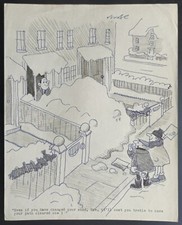 Original Illustration Art British Cartoonist Robert Coram Snow Holiday Humor picture