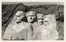 MT RUSHMORE REAL PHOTO POSTCARD BLACK HILLS SD SOUTH DAKOTA 1940s RPPC picture