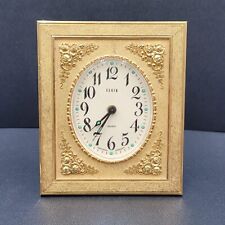 Vintage Elgin Wind Up Alarm Clock Gold Frame West Germany 4.35